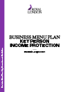 Plan details for the Business Menu Plan Key Person Income Protection