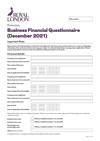 Business Menu Plan financial questionnaire