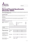 Personal Protection Menu financial questionnaire