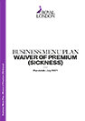 Plan details for the Business Menu Plan Waiver of Premium (Sickness)
